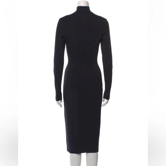 Stunning Amina Muaddi x Wilford Sexy Long Sleeve Black Midi Dress with Side Slit - Picture 3 of 3